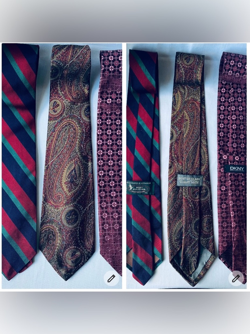 👔 lot of 3 100% silk ties